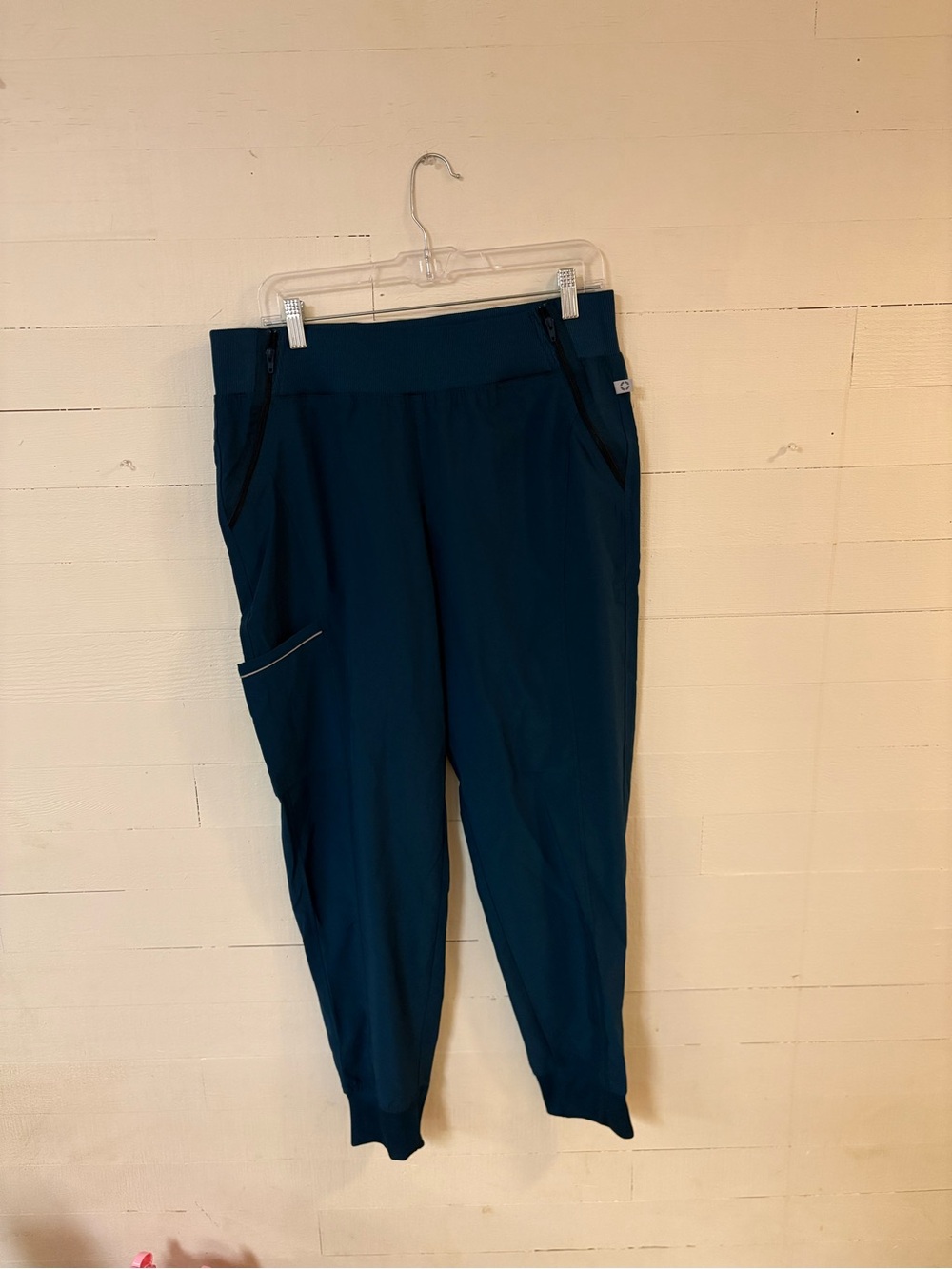 Cherokee Infinity Scrub Jogger Pants Large Teal Blue Cargo Pockets